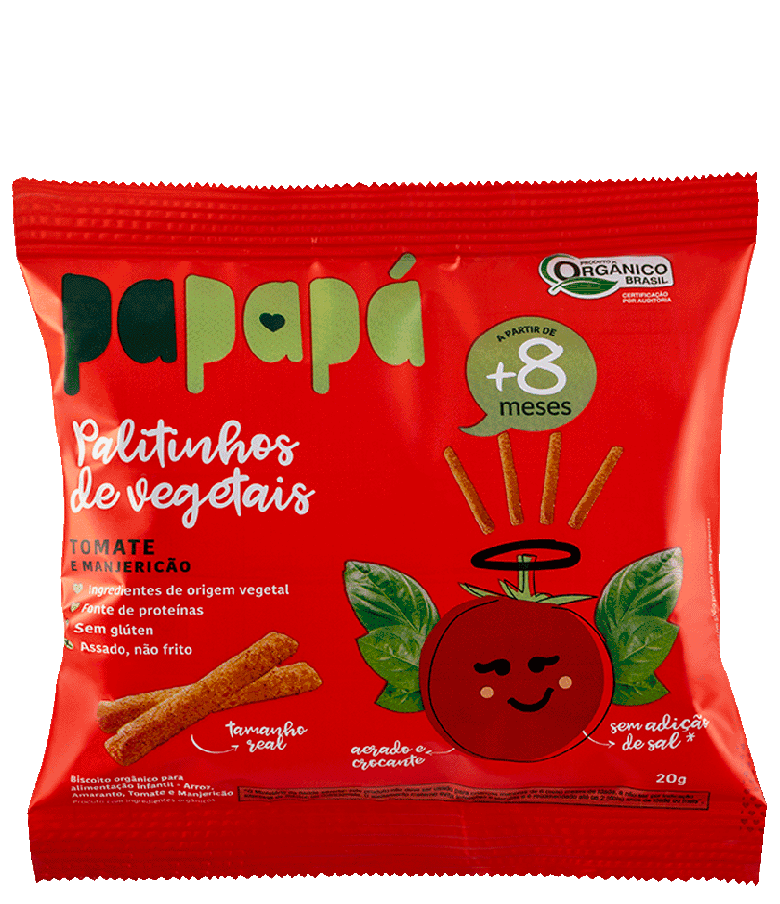 Palitinhos de Vegetais Tomate e Manjericão