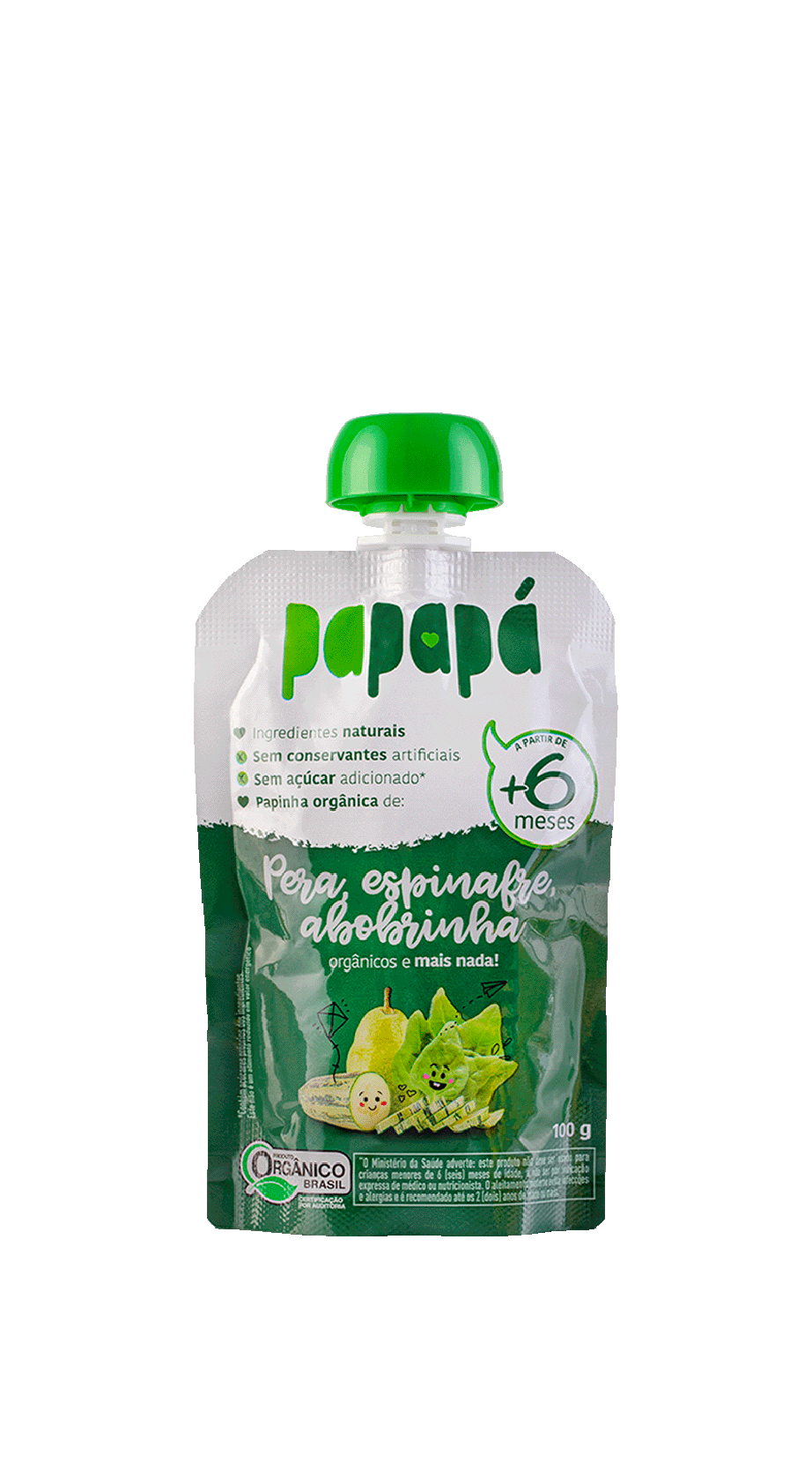 Papinha Orgânica Pera, Espinafre e Abobrinha